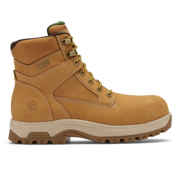 DUNHAM | MEN'S 8000WORKS WATERPROOF SAFETY PLAIN TOE BOOT-WHEAT NUBUCK