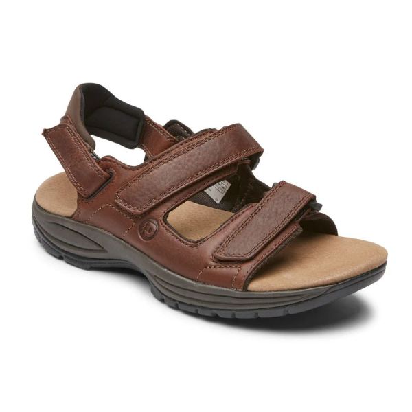 DUNHAM | MEN'S ST. JOHNSBURY WATER-FRIENDLY SANDAL-BROWN - Click Image to Close