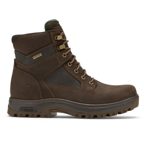 DUNHAM | MEN'S 8000WORKS WATERPROOF 6-INCH PLAIN TOE BOOT-BROWN LEATHER