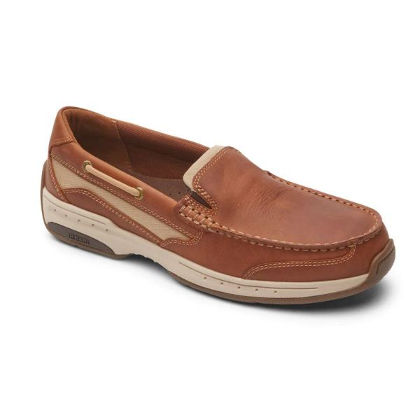 DUNHAM | MEN'S CAPTAIN VENETIAN BOAT SHOE-TAN LEA