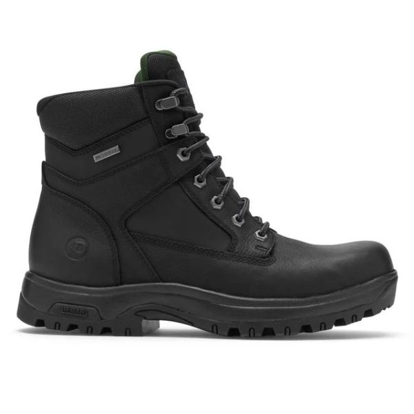 DUNHAM | MEN'S 8000WORKS WATERPROOF 6-INCH PLAIN TOE BOOT-BLACK LEATHER