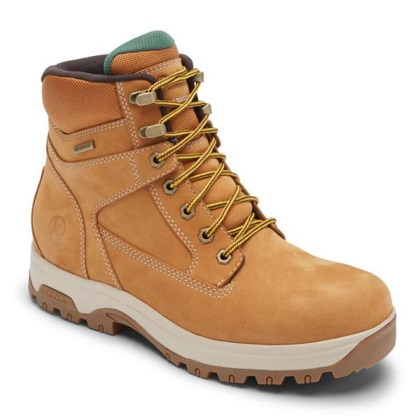 DUNHAM | MEN'S 8000WORKS WATERPROOF 6-INCH PLAIN TOE BOOT-WHEAT NUBUCK