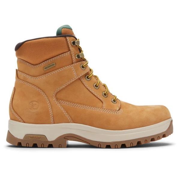 DUNHAM | MEN'S 8000WORKS WATERPROOF 6-INCH PLAIN TOE BOOT-WHEAT NUBUCK