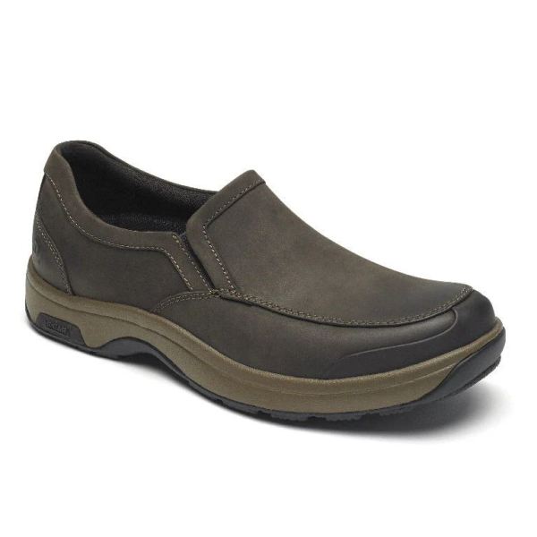 DUNHAM | MEN'S BATTERY PARK SLIP-ON CASUAL SHOE-BROWN NUBUCK - Click Image to Close