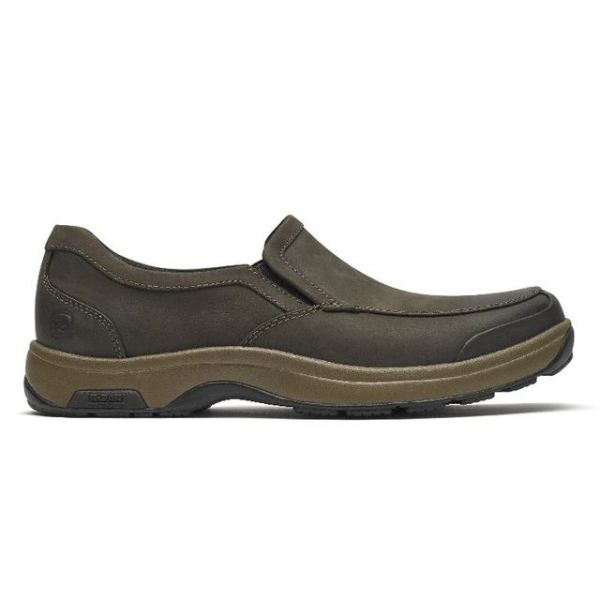 DUNHAM | MEN'S BATTERY PARK SLIP-ON CASUAL SHOE-BROWN NUBUCK