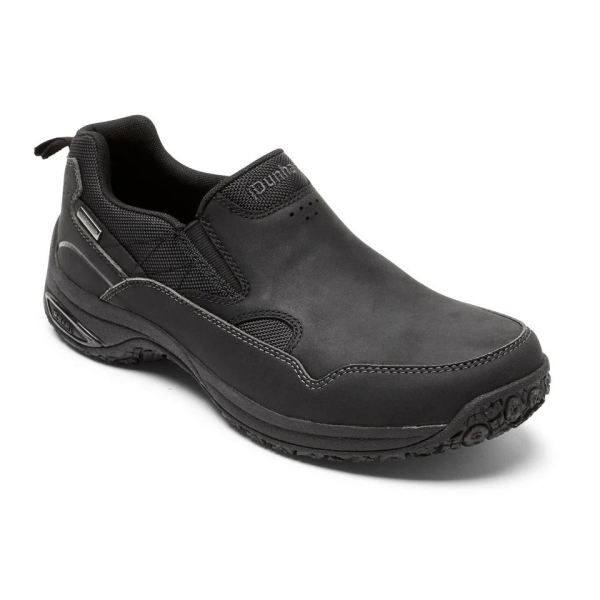 DUNHAM | MEN'S CLOUD PLUS WATERPROOF SLIP-ON SHOE-BLACK LEATHER