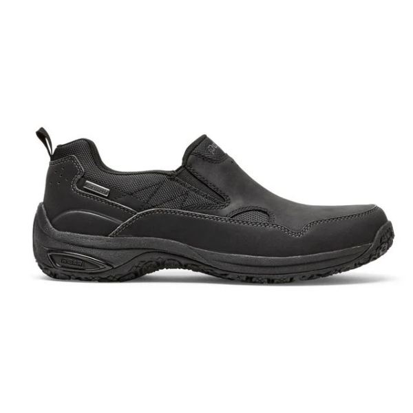 DUNHAM | MEN'S CLOUD PLUS WATERPROOF SLIP-ON SHOE-BLACK LEATHER